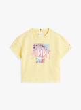 Κίτρινο Άνετο T-Shirt Με Σχέδιο Καρδιάς  Κορίτσια