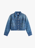 Μπλε Denim Trucker Τζάκετ Με Λογότυπο Στο Πίσω Μέρος  Κορίτσια