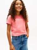 Pink Logo Embroidery Slim Vintage Jersey T-Shirt  Girls