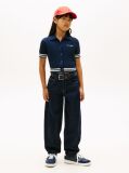 Blue Logo Embroidery Short Sleeve Polo Cardigan  Girls
