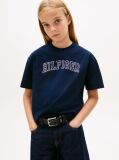 Μπλε T-Shirt Με Λογότυπο Και Κλασική Λαιμόκοψη  Κορίτσια