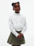 White Regular Fit Back Diamanté Star Flag Shirt  Girls