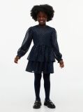 Blue Metallic Polka Dot Tiered Dress  Girls