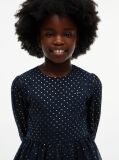 Blue Metallic Polka Dot Tiered Dress  Girls