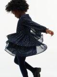 Blue Metallic Polka Dot Tiered Dress  Girls