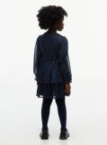 Blue Metallic Polka Dot Tiered Dress  Girls