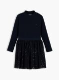 Blue Polka Dot Tulle Fit And Flare Dress  Girls