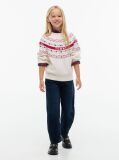 Beige Intarsia Fair Isle Relaxed Jumper  Girls