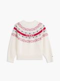 Beige Intarsia Fair Isle Relaxed Jumper  Girls