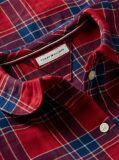 Multi Check Flag Embroidery Ruffle Cuff Dress  Girls