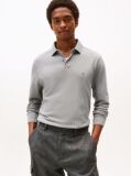 Grey 1985 TH Flex Regular Fit Long Sleeve Polo  Men