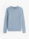 Blue Cotton Cashmere Crew Neck Jumper.  Men