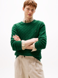 Green Classics Cable Knit Relaxed Fit Jumper  Men
