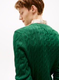 Green Classics Cable Knit Relaxed Fit Jumper  Men