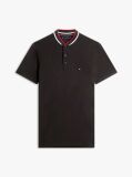 Black Mandarin Collar Slim Polo Shirt  Men