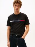 Black Crew Neck Logo Panel T-Shirt  Men