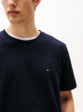 Μπλε T-Shirt Με Κλασική Λαιμόκοψη Και Κεντητό Σημαιάκι  Άνδρες