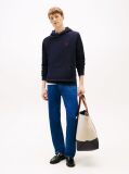 Blue Contrast TH Monogram Embroidery Hoody  Men