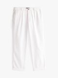 White Herringbone Tapered Leg Chinos  Men