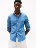 Blue Smart Casual Slim Fit Denim Shirt  Men