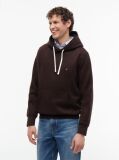 Καφέ Fleece Hoody Με Κεντητή Σημαία  Άνδρες