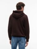 Καφέ Fleece Hoody Με Κεντητή Σημαία  Άνδρες