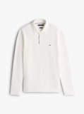 Beige Herringbone Jacquard Long Sleeve Polo Shirt  Men