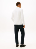 Beige Herringbone Jacquard Long Sleeve Polo Shirt  Men