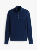 Blue Pima Cotton Mock Neck Sweater  Men