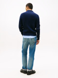 Blue Pima Cotton Mock Neck Sweater  Men