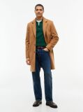 Brown Smart Casual Wool Blend Single Breasted Coat  Men
