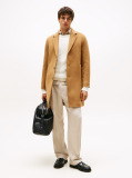 Καφέ Smart Casual Μάλλινο Παλτό Με Μονή Σειρά Κουμπιών  Άνδρες
