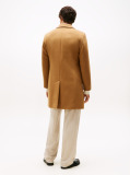 Καφέ Smart Casual Μάλλινο Παλτό Με Μονή Σειρά Κουμπιών  Άνδρες