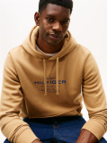 Brown Perfect for fighting the cold, this warm hoodie is enhanced with a stylish, tonal Tommy Hilfiger logo and crafted from high-quality interlock knit.  Men