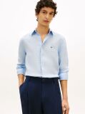 Blue Regular Fit Washed Pure Linen Shirt  Men