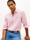 Pink Regular Fit Washed Pure Linen Shirt  Men
