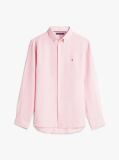 Pink Regular Fit Washed Pure Linen Shirt  Men