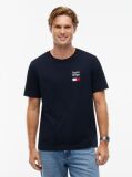 Μπλε T-Shirt Με Κλασική Λαιμόκοψη Και Λογότυπο  Άνδρες