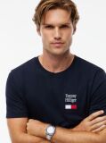 Μπλε T-Shirt Με Κλασική Λαιμόκοψη Και Λογότυπο  Άνδρες