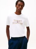 Άσπρο T-Shirt Με Κλασική Λαιμόκοψη Και Κεντητό Λογότυπο  Άνδρες