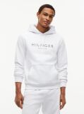 White Logo Drawstring Hoody  Men
