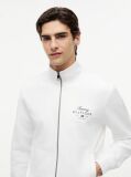 White Logo Mock Neck Zip-Thru Sweatshirt  Men