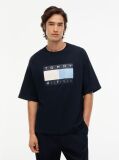 Μπλε Tommy Hilfiger x FRGMT Άνετο Βαμβακερό T-Shirt  Άνδρες
