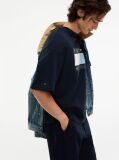 Μπλε Tommy Hilfiger x FRGMT Άνετο Βαμβακερό T-Shirt  Άνδρες