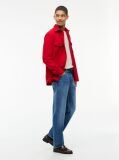Red Relaxed Fit Wool Blend Shirt  Men