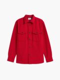 Red Relaxed Fit Wool Blend Shirt  Men