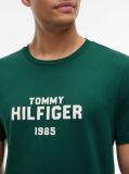 Πράσινο Βαμβακερό T-Shirt Με Κλασική Λαιμόκοψη Και Λογότυπο Σε Αντίθεση  Άνδρες