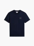 Μπλε T-Shirt Με Κλασική Λαιμόκοψη Και Varsity Κεντητό Λογότυπο  Άνδρες