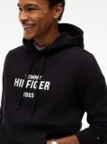 Μαύρο Fleece Hoody Με Κεντητό Λογότυπο  Άνδρες