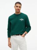 Green 1985 Logo Terry Crew Neck Sweatshirt  Men